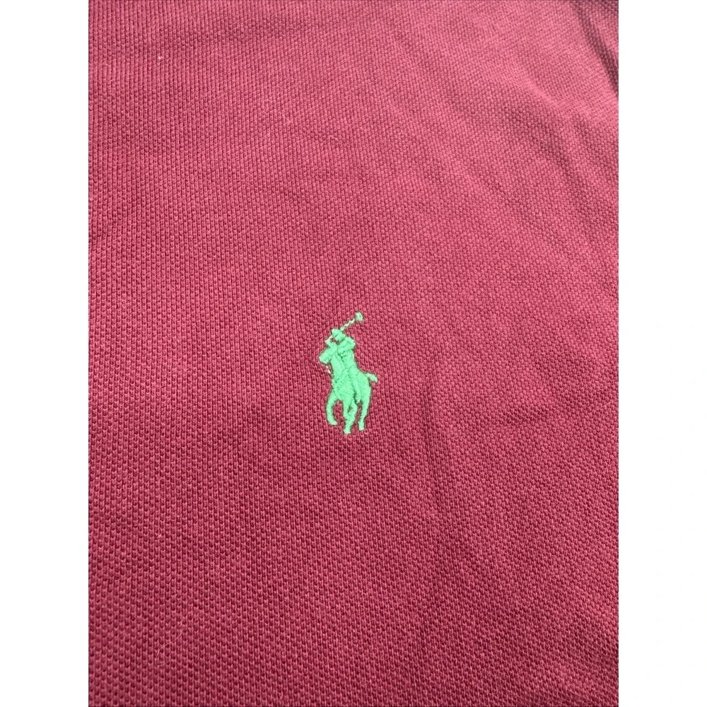 Polo Ralph Lauren Slim Fit Short Sleeve Pique Polo Mens XXL Maroon Red Preppy